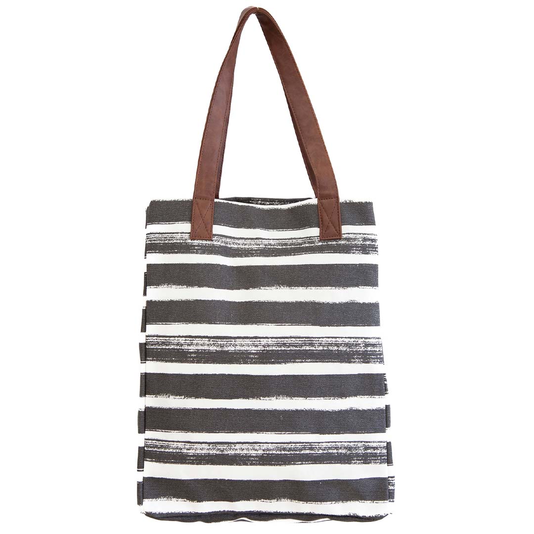 Maika Market Tote - Stripes Charcoal